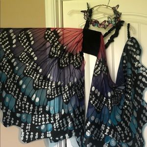 Adult butterfly wings with butterfly headband